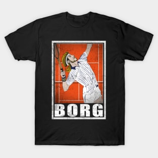 Borg Tennis Player Hero Vintage Grunge T-Shirt